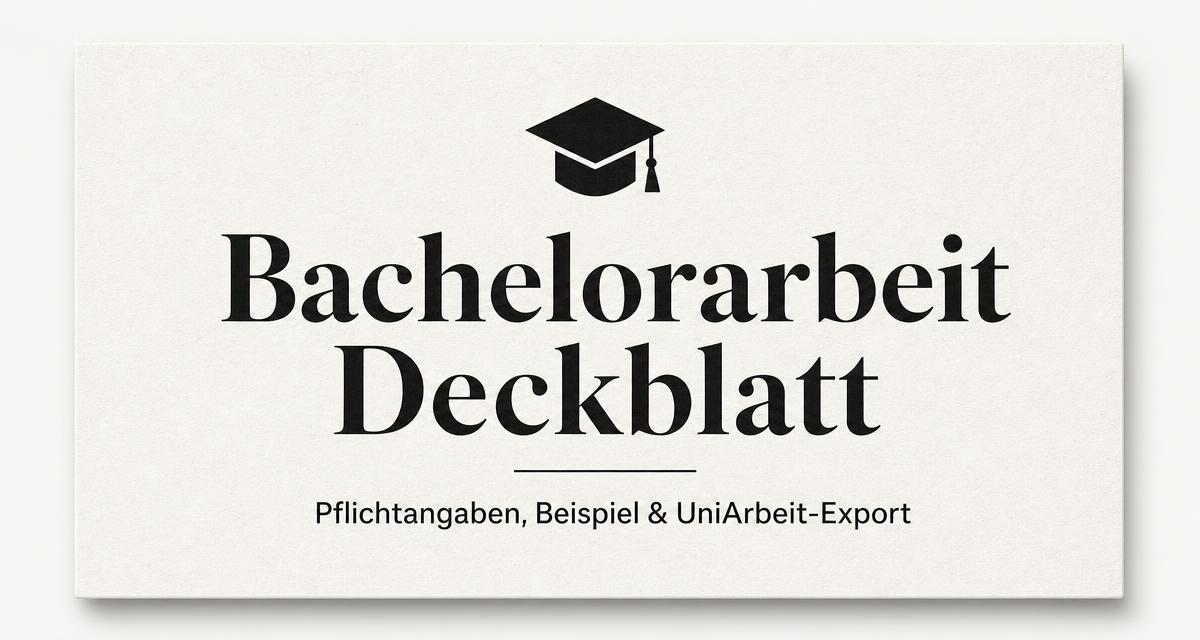 Bachelorarbeit Deckblatt: Pflichtangaben, Beispiel und Vorlage