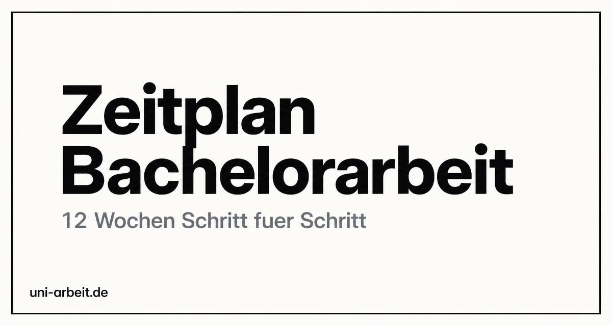Zeitplan für die Bachelorarbeit: 12 Wochen, die funktionieren